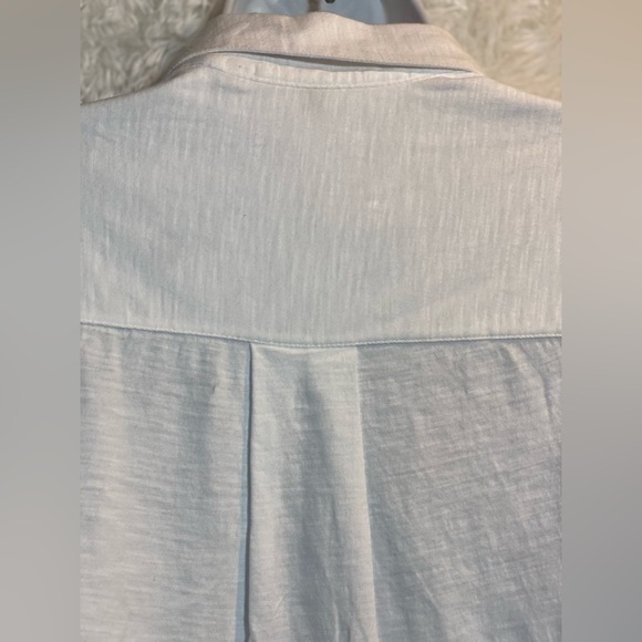 THEORY NWT Sea Slub Hekanina Cotton Tie Front button down Pictured AS IS - Picture 11 of 11